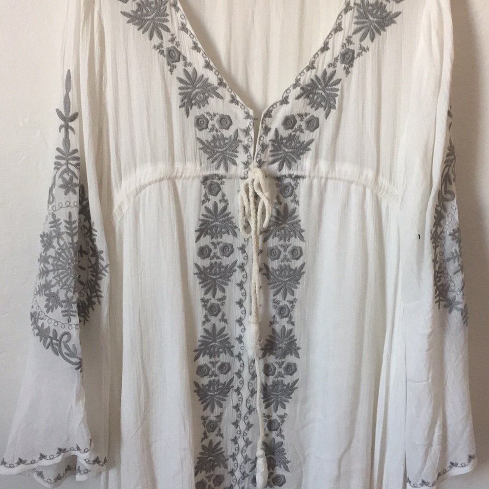Embroidered White Dress